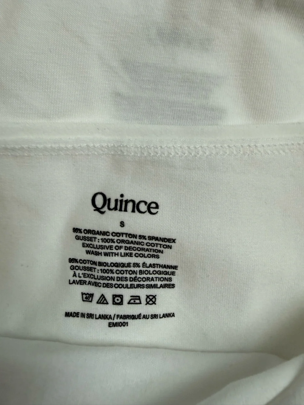 NEW Quince Organic Cotton Hipster 6 Pack Underwear White Low Rise Panties Small